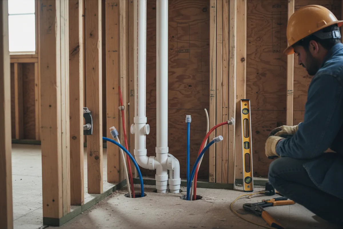 Drain and supply rough-in during Leak Detection in Rockmart
