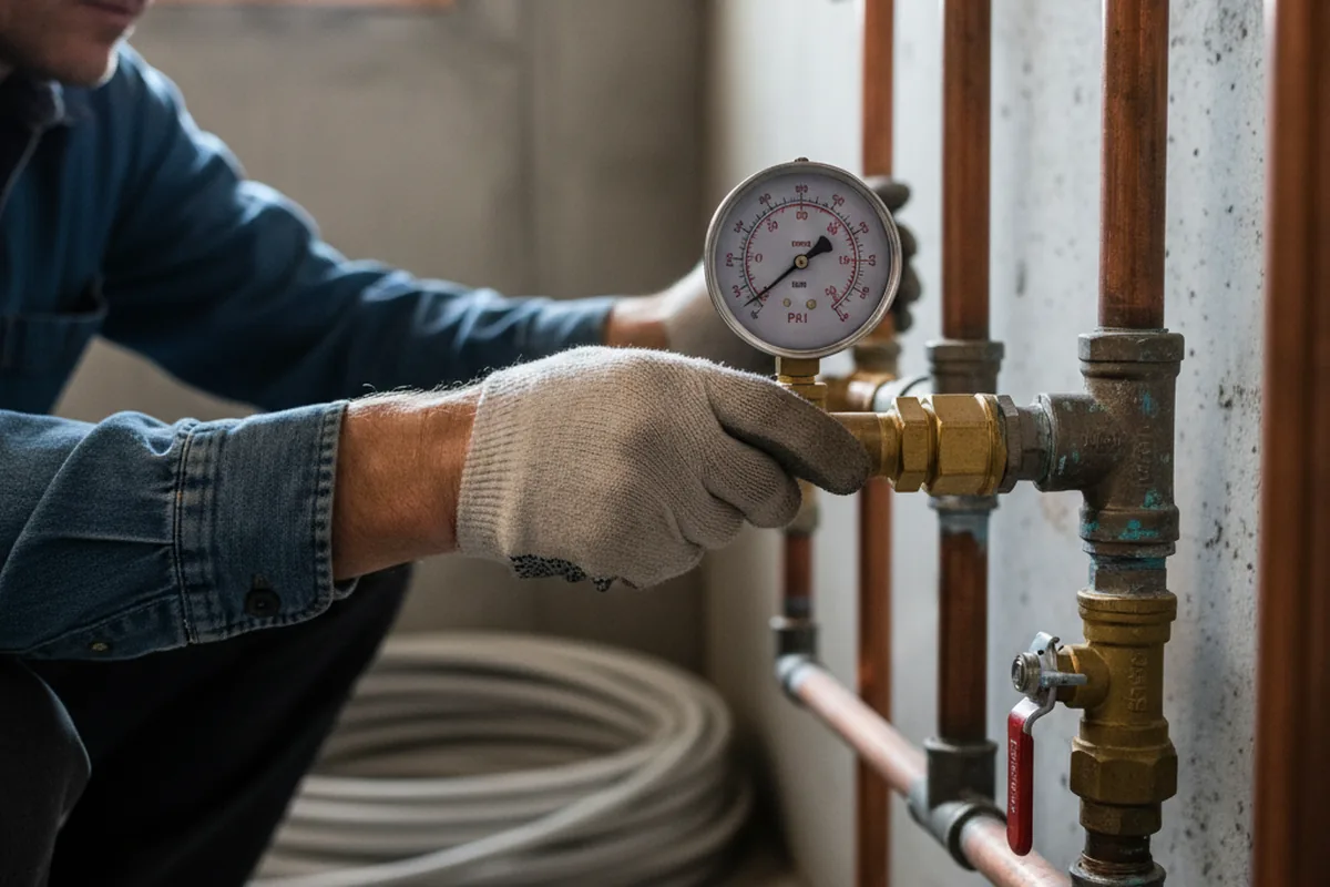 Pressure testing a repaired line during Water Line Repair in Rockmart